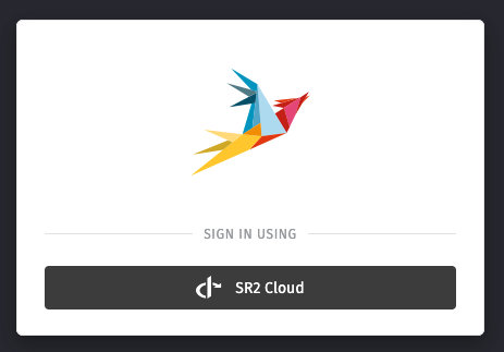 Screenshot of initial login screen